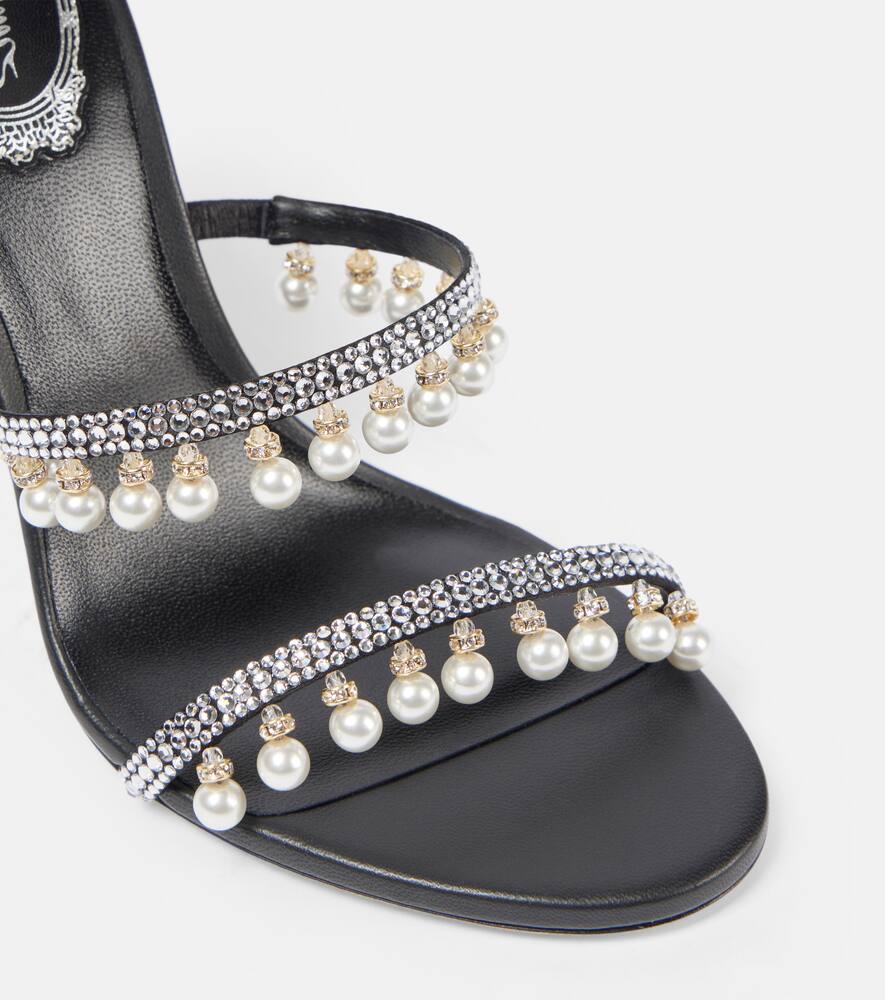 Rene Caovilla 85 embellished satin sandals