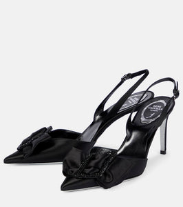 Rene Caovilla Bow-detail satin pumps