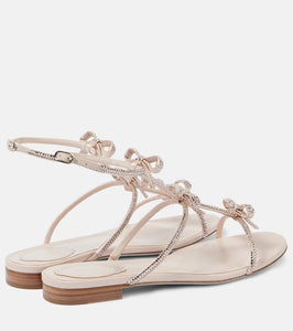 Rene Caovilla Caterina bow-detail embellished leather sandals