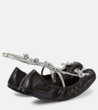 Rene Caovilla Caterina embellished leather ballet flats