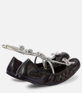 Rene Caovilla Caterina embellished leather ballet flats