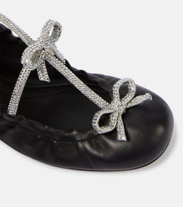 Rene Caovilla Caterina embellished leather ballet flats