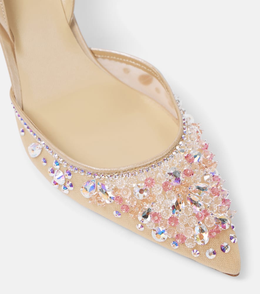 Rene Caovilla Cinderella 80 mesh slingback pumps