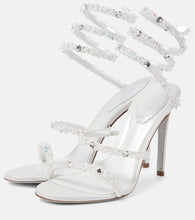 Rene Caovilla Cinderella Cleo 105 embellished satin sandals