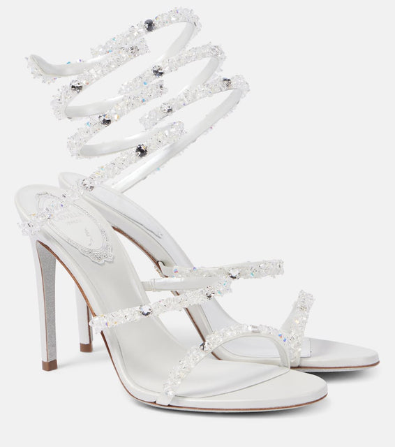 Rene Caovilla Cinderella Cleo 105 embellished satin sandals