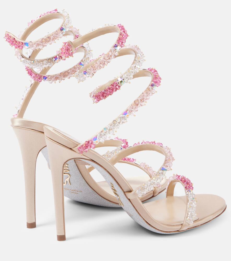 Rene Caovilla Cinderella crystal-embellished leather sandals