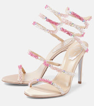 Rene Caovilla Cinderella crystal-embellished leather sandals