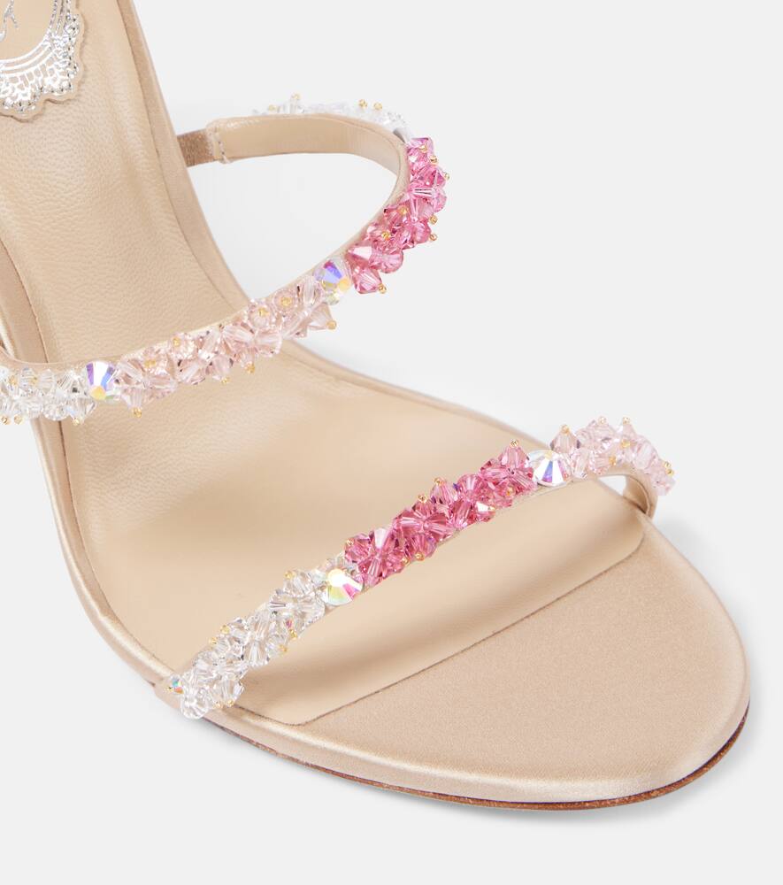 Rene Caovilla Cinderella crystal-embellished leather sandals