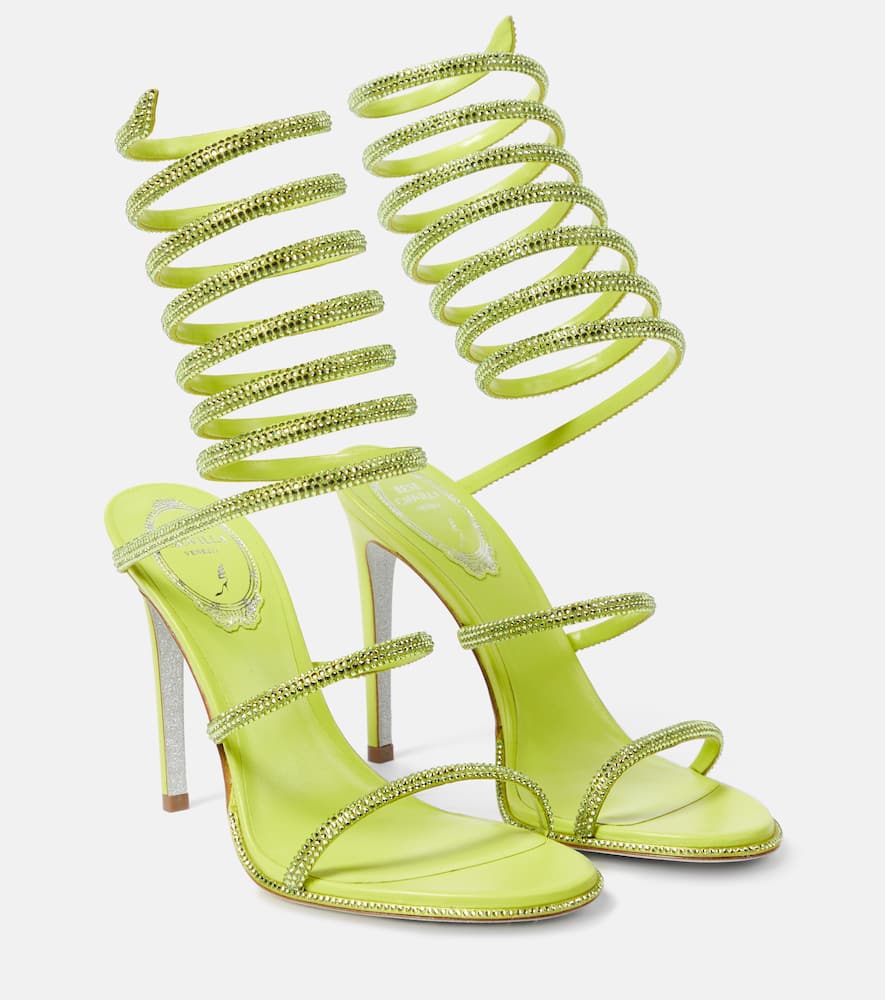 Rene Caovilla Cleo crystal-embellished satin sandals
