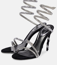 Rene Caovilla Cleo crystal-embellished velvet sandals