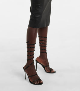 Rene Caovilla Cleo embellished leather sandals