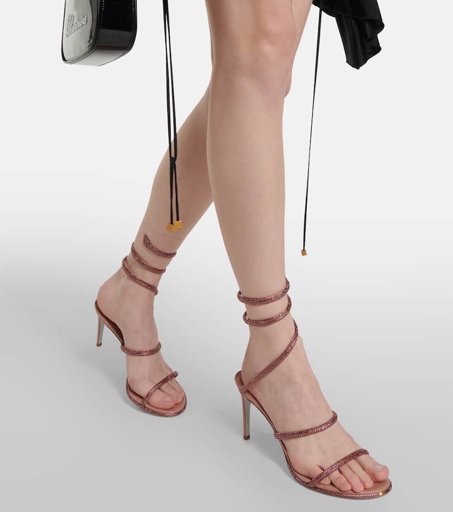 Rene Caovilla Cleo embellished satin sandals
