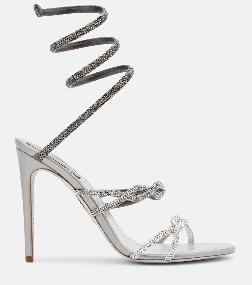 Rene Caovilla Cleo embellished satin sandals