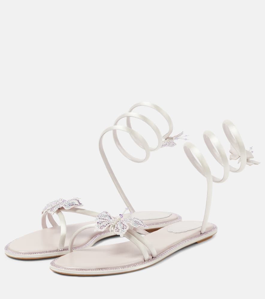 Rene Caovilla Cleo embellished satin sandals