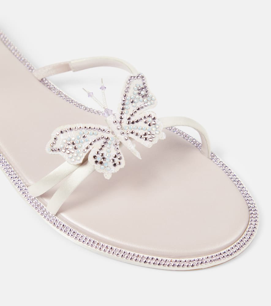 Rene Caovilla Cleo embellished satin sandals