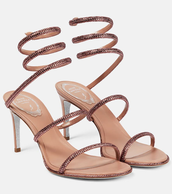 Rene Caovilla Cleo embellished satin sandals