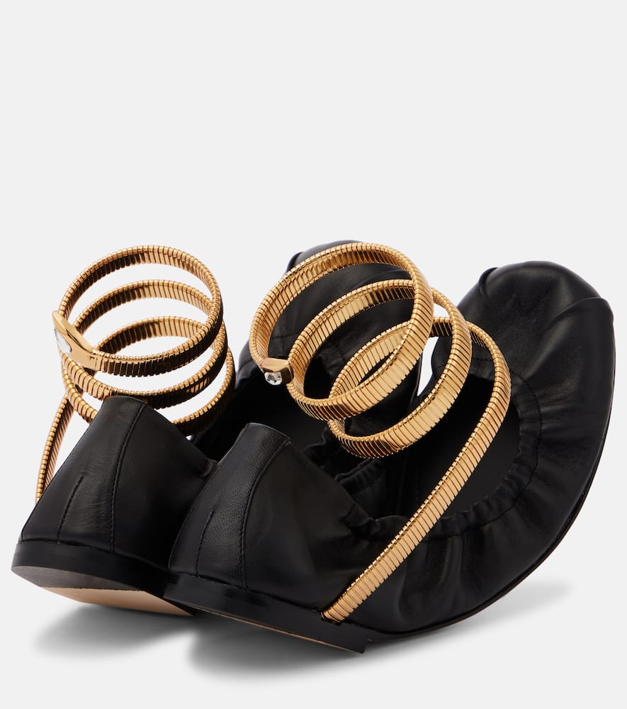 Rene Caovilla Cleo leather ballet flats