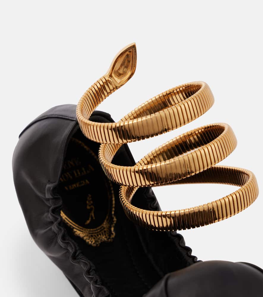 Rene Caovilla Cleo leather ballet flats