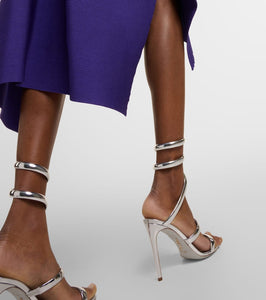 Rene Caovilla Cleo metallic leather sandals