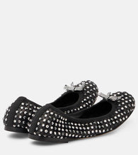 Rene Caovilla Crystal-embellished leather ballet flats