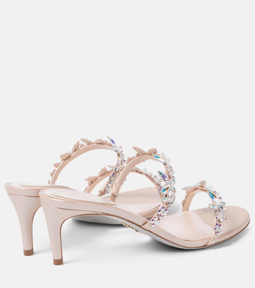 Rene Caovilla Eden Slider 60 embellished satin sandals