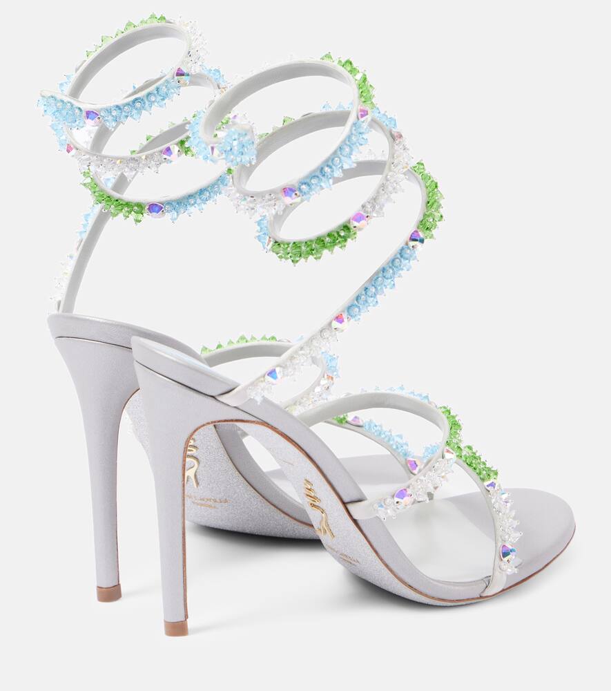 Rene Caovilla Embellished 105 satin sandals