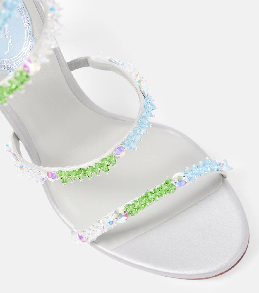 Rene Caovilla Embellished 105 satin sandals