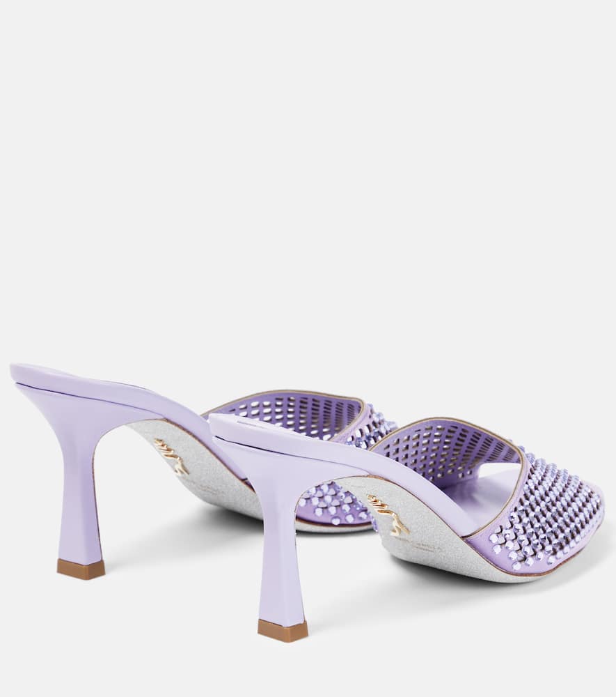 Rene Caovilla Embellished leather mules