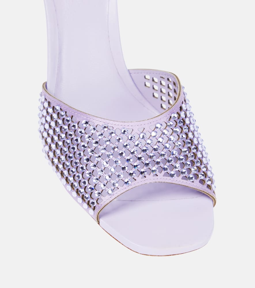 Rene Caovilla Embellished leather mules