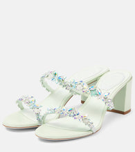 Rene Caovilla Embellished satin mules