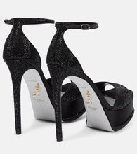 Rene Caovilla Embellished satin platform sandals