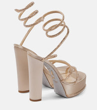 Rene Caovilla Embellished satin platform sandals