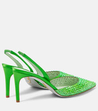 Rene Caovilla Embellished satin slingback pumps