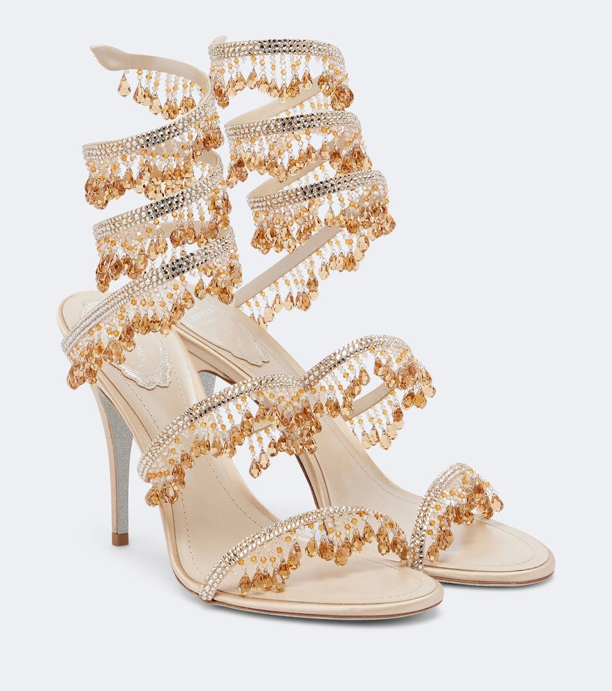 Rene Caovilla Jahanara embellished satin sandals