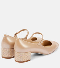 Rene Caovilla Kristen embellished leather Mary Jane pumps