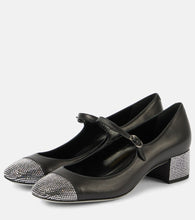 Rene Caovilla Kristen embellished leather Mary Jane pumps