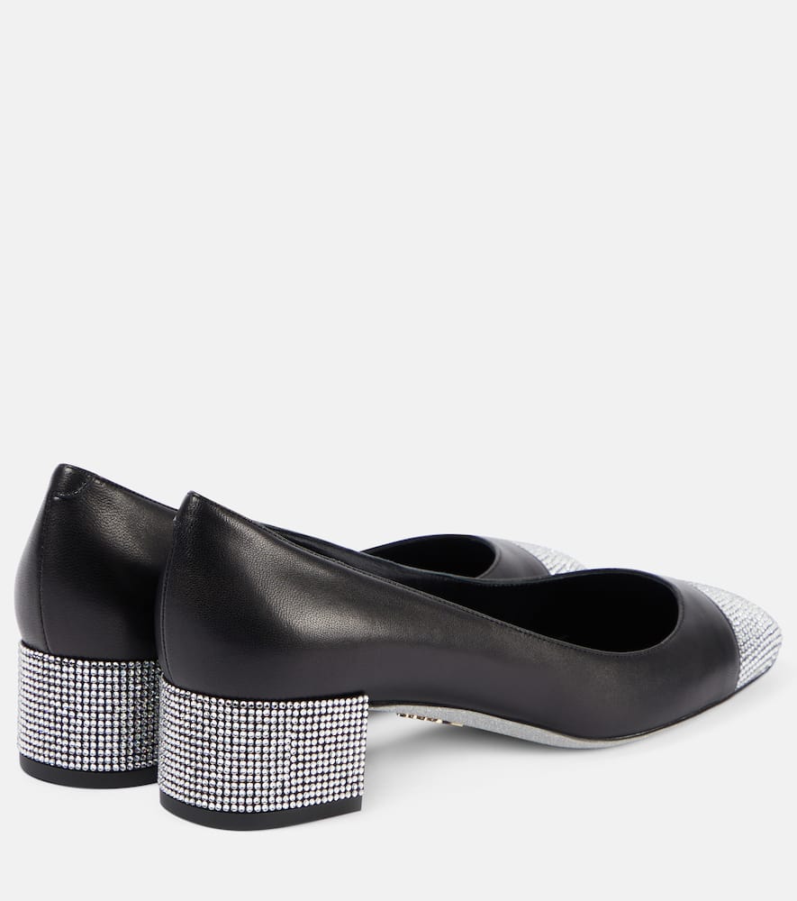 Rene Caovilla Kristen embellished leather pumps