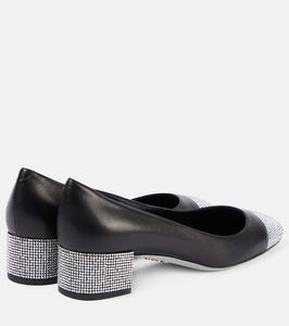 Rene Caovilla Kristen embellished leather pumps