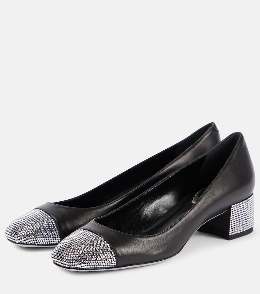Rene Caovilla Kristen embellished leather pumps