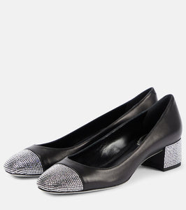 Rene Caovilla Kristen embellished leather pumps