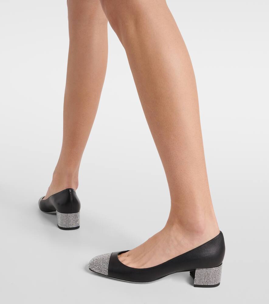 Rene Caovilla Kristen embellished leather pumps