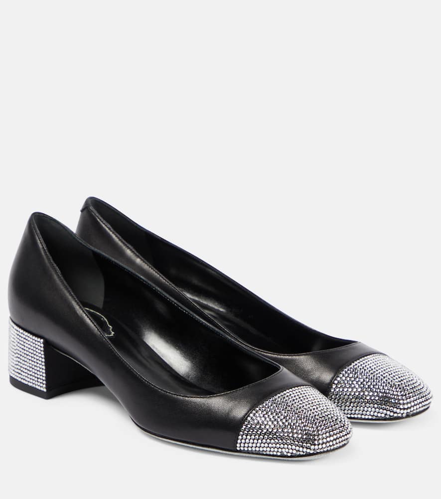 Rene Caovilla Kristen embellished leather pumps