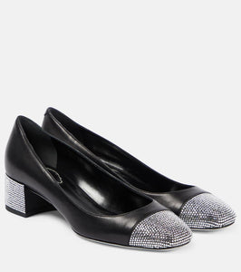 Rene Caovilla Kristen embellished leather pumps