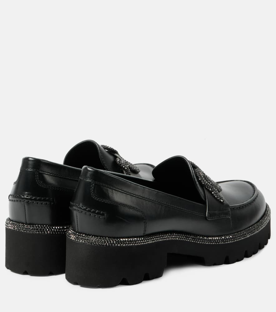 Rene Caovilla Morgana embellished leather loafers