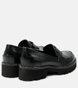 Rene Caovilla Morgana embellished leather loafers
