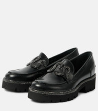 Rene Caovilla Morgana embellished leather loafers