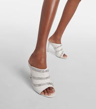 Rene Caovilla Sally embellished leather mules