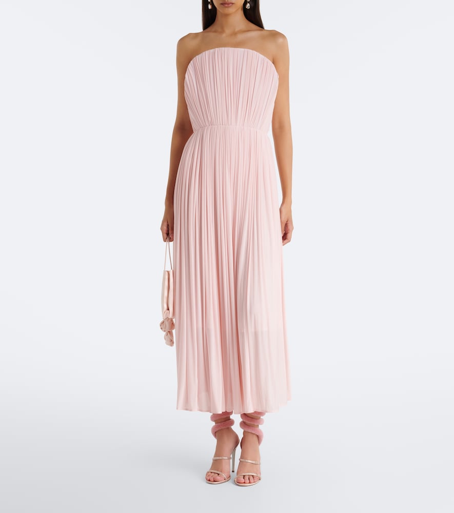 Pink Rene Caovilla Cleo embellished shearling-trimmed sandals - High-Heel Sandals