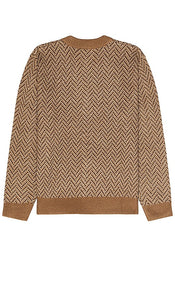 Rhythm Herringbone Cardigan in Brown