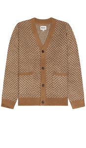 Rhythm Herringbone Cardigan in Brown - Cardigan à chevrons Rhythm en marron - Rhythm 棕色人字纹开衫 - Rhythmus-Cardigan mit Fischgrätenmuster in Braun - RHYTHM 헤링본 가디건 브라운 색상 - Cardigan a spina di pesce ritmo in marrone